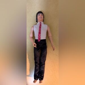 Doll with Pink Plaid Tie and Black Pants